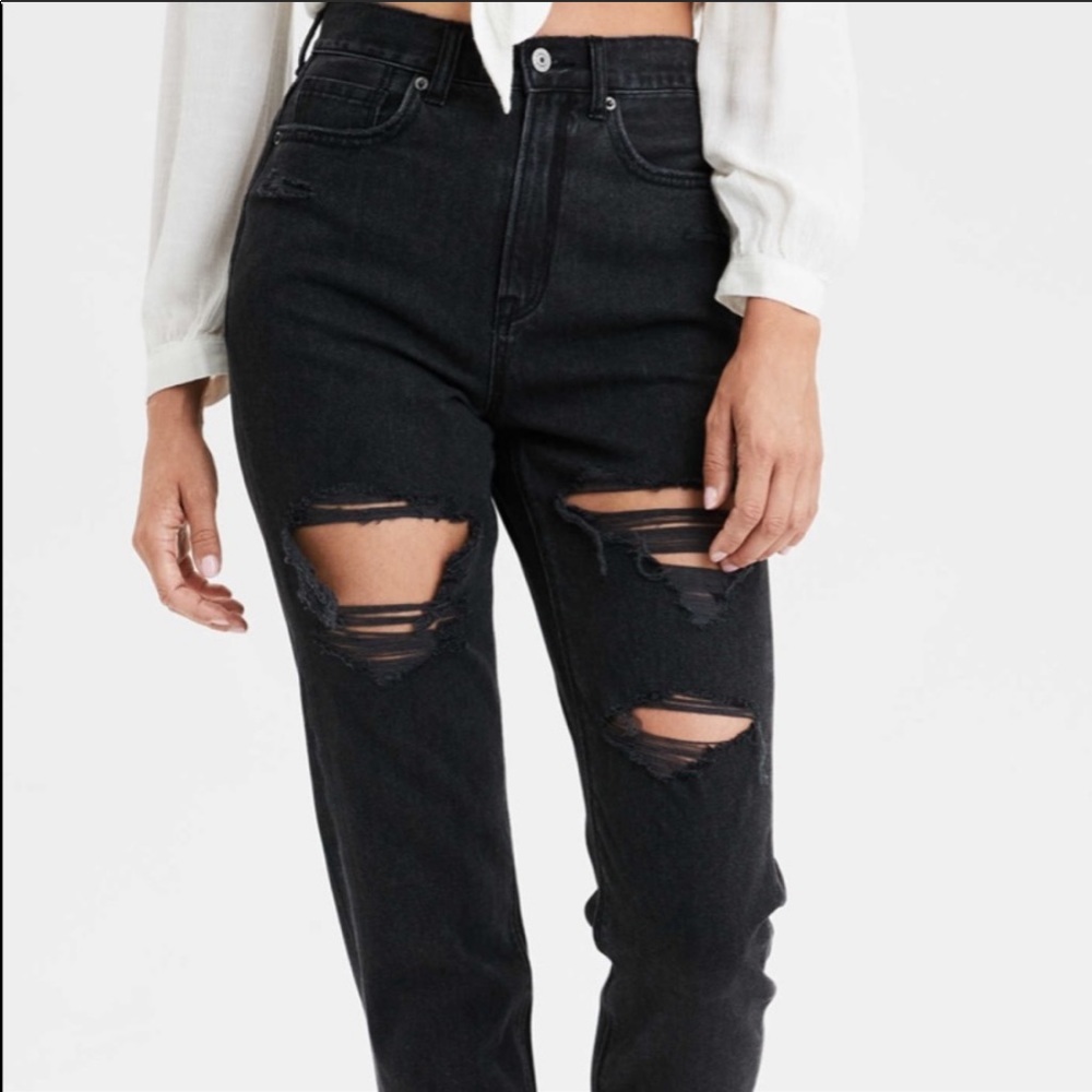 American eagle black mom jeans